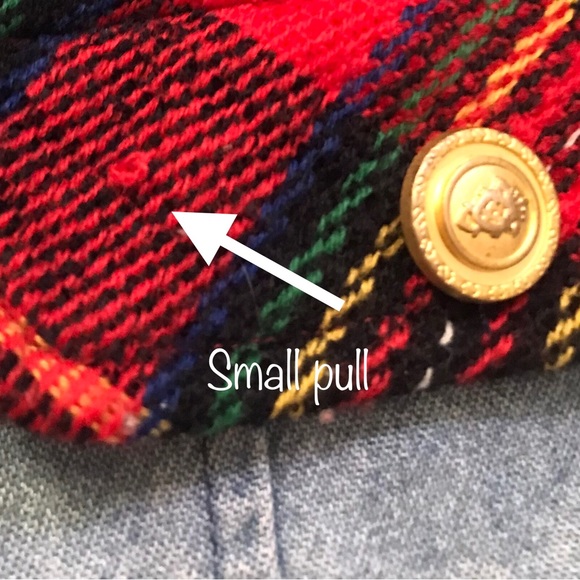 Vintage 80s Cropped Denim Jacket & Top Set, City Girl, Jean Plaid Blazer, Medium - Picture 10 of 16